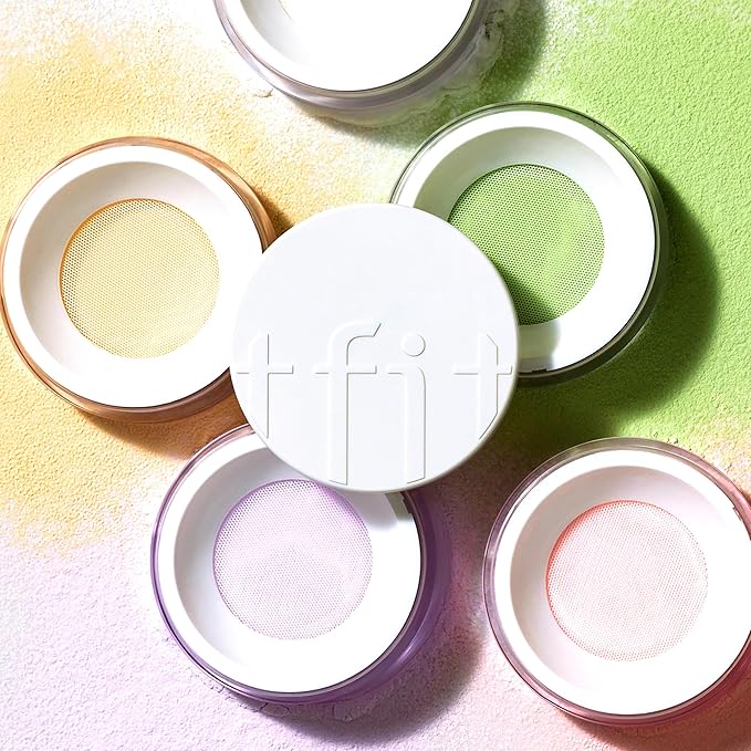 TFIT Translucent Set Finishing Powder - Sebum Control Face Loose Powder, Matte & Silky Finish, Lightweight, Long-lasting, Korean Makeup Setting Powder, 0.24 Oz. (04 Lavender, 0.24 Oz.)
