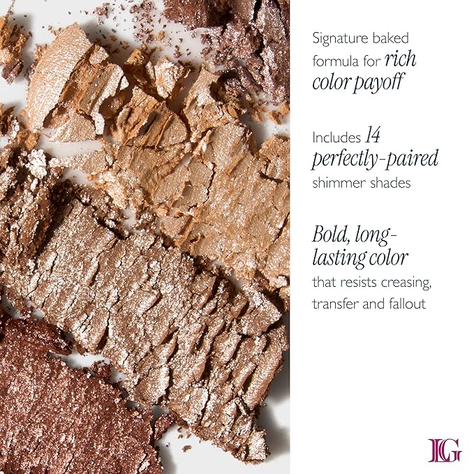 LAURA GELLER NEW YORK The Delectables Soho Shimmers Eyeshadow Palette - Includes 14 Shimmer-Finish Baked Eyeshadows in Stunning Neutral Shades - Long-Lasting High-Shine Eyeshadows for Everyday