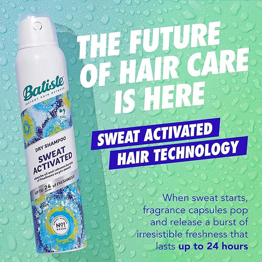 Batiste Dry Shampoo, Sweat Activated with Sweat Absorbing Technology, 5.71 OZ