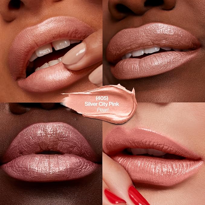 Revlon Super Lustrous Lipstick, Creamy Formula For Soft, Fuller-Looking Lips, Moisturized Feel, 405 Silver City Pink, 0.15 oz