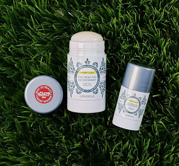 Lavanila Sport Luxe (2-Pack) Aluminum-Free Solid Stick Deodorant for Men & Women - Vegan, Clean, and Natural (2.2 Ounce Each)