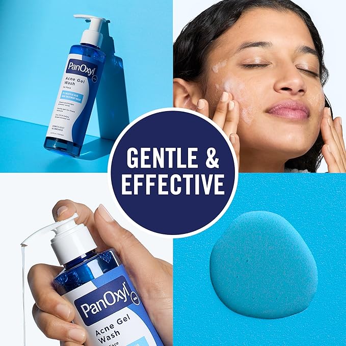 PanOxyl Acne Gel Wash, 2% Salicylic Acid, Moisturizes with Blue Algae and Aloe Vera, Mattifies with Zinc PCA, Nourishes Skin with Green Tea Extract and Betaine, with Allantoin, 6.5oz