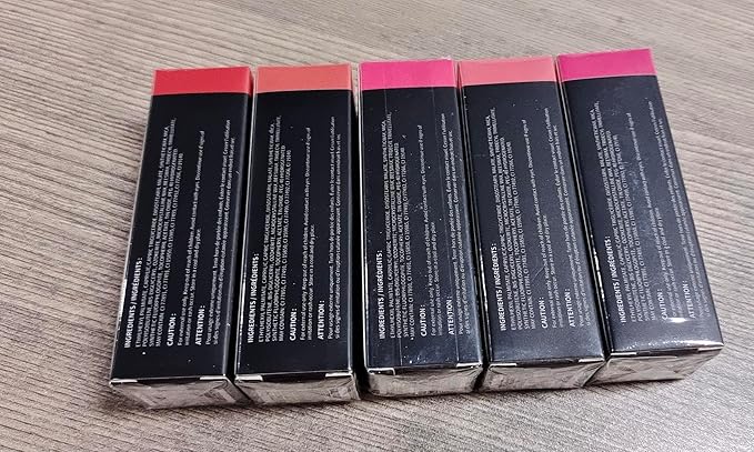 5pcs Glitter Lipstick High Impact Lipcolor,Lipstick Moisturizing Creamy Formula,Metallic Lipstick For Women For Vegan & Cruelty-Free,Full-Coverage Lip Color (#B, 20g)