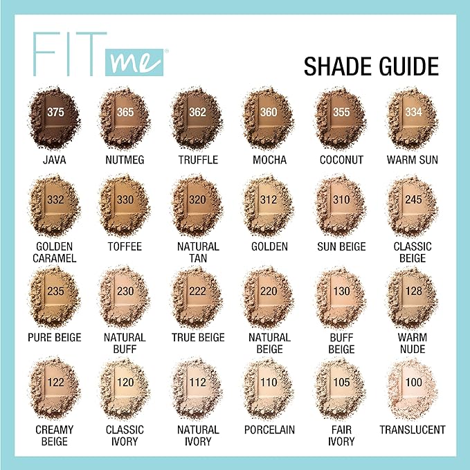 Maybelline Fit Me Matte + Poreless Pressed Face Powder Makeup & Setting Powder, Coconut, 1 Count