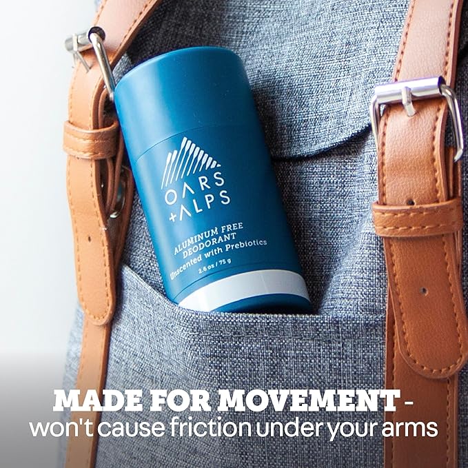 Oars + Alps Deodorant for Men & Women, Aluminum Free Deodorant for Men, Dermatologist Tested, Clean Ingredients, Vegan, Long Lasting, Unscented, 1pk, 2.6oz